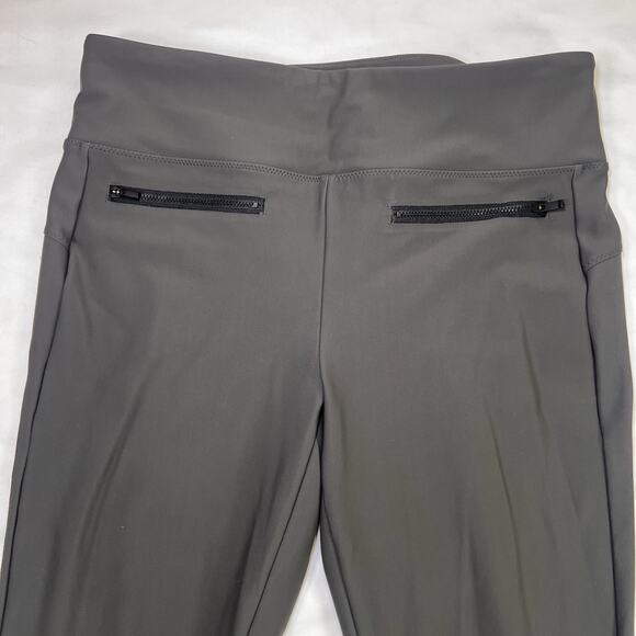 Athleta Stellar Trouser Pants Size L Dark Army Green Zip Pockets Crop Ankle Slim - Picture 2 of 15